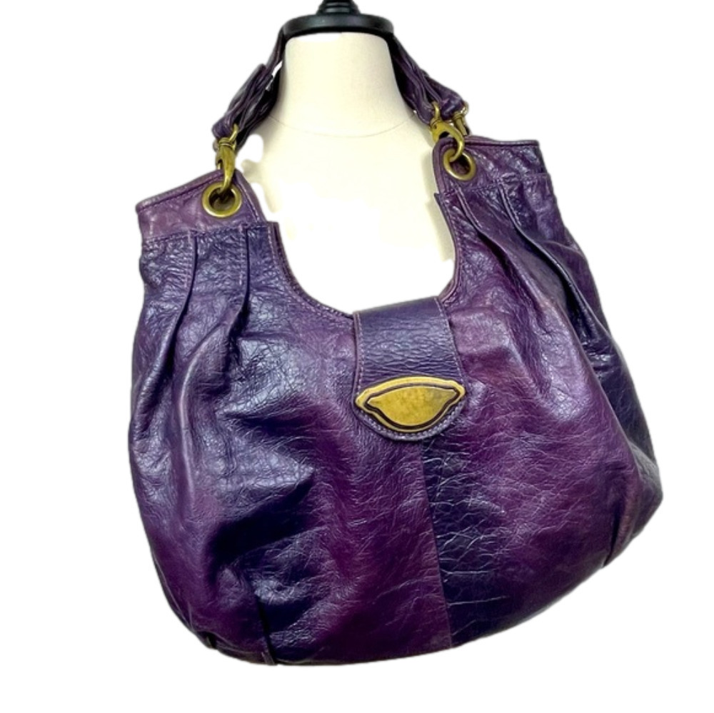 GENUINE Leather Large Purple Bag